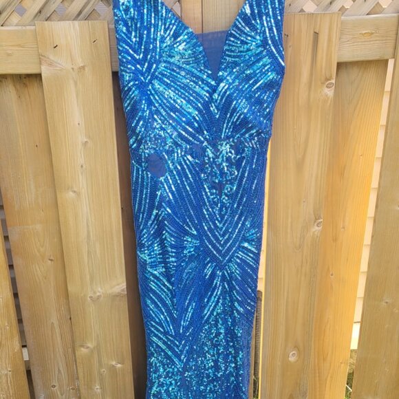 Blue Sequin Dress | NYE | New Years Dress - Picture 3 of 5